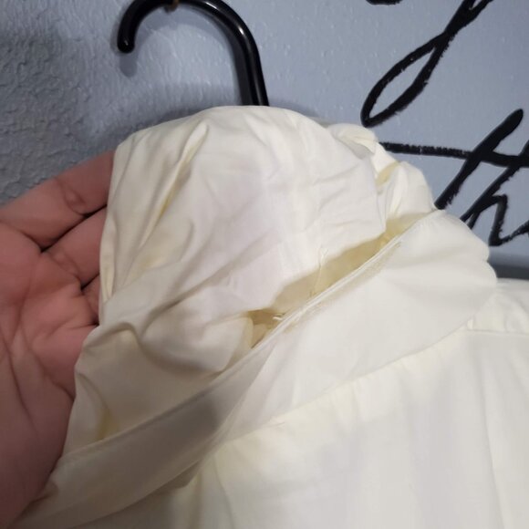 Vintage Men's Ivory Puffer Bomber Jacket with Hood from Grizzly, Streetwear, L - Picture 6 of 11